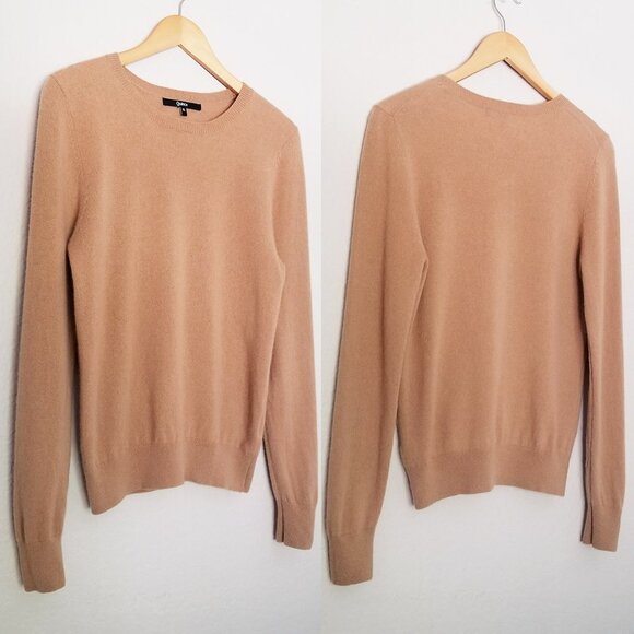 Quince 100% Mongolian Cashmere Crewneck Sweater S Camel Tan Soft Cozy $128 Basic - Picture 8 of 14